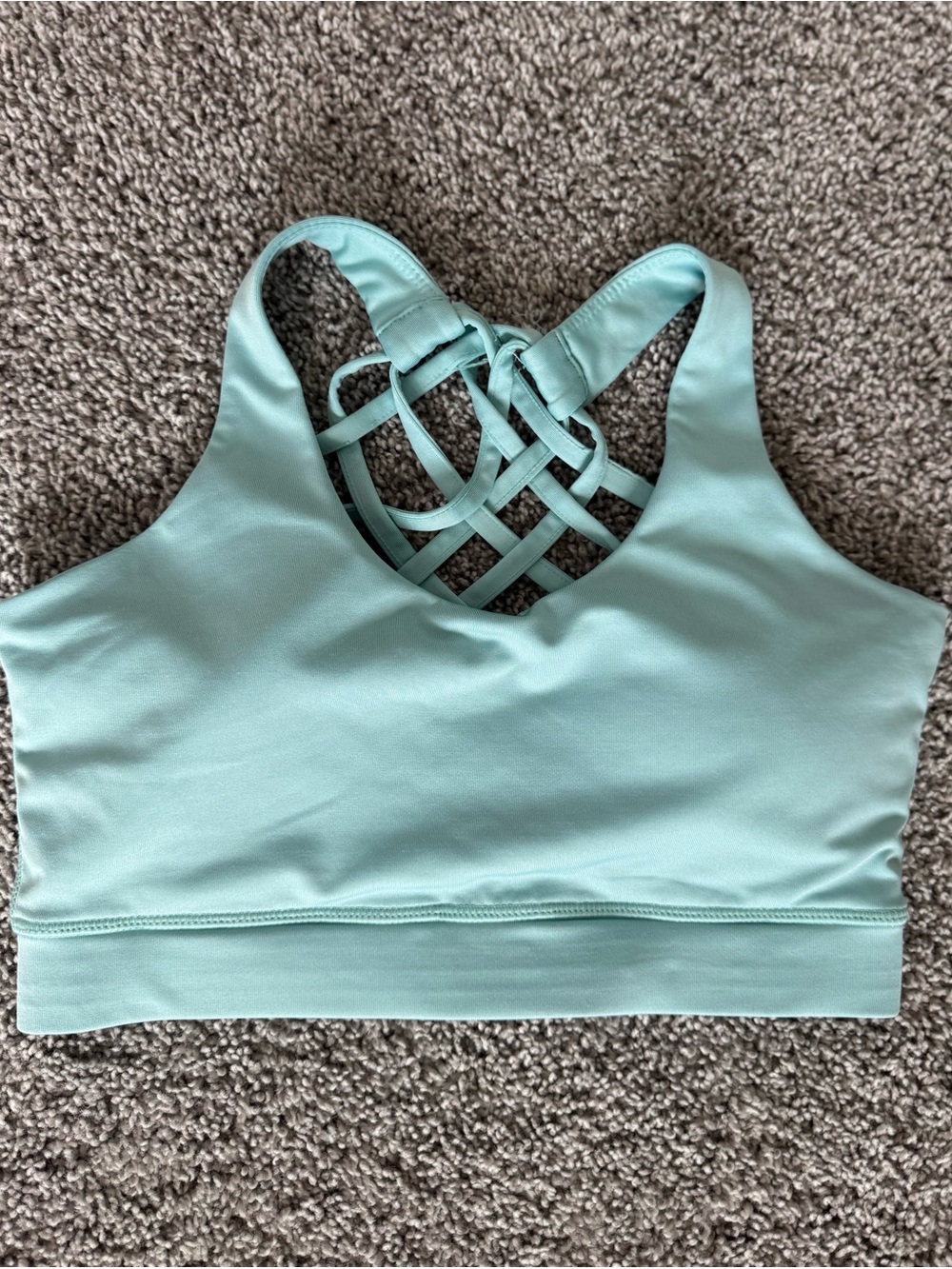 Light Aqua Strappy-Back Sports Bra